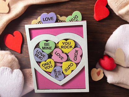 Valentine Gift Card Holder – Sliding Wooden Heart Design