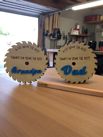 Father’s Day or Grandpa Gift Card Holder – Saw Blade Keepsake for Handy Men