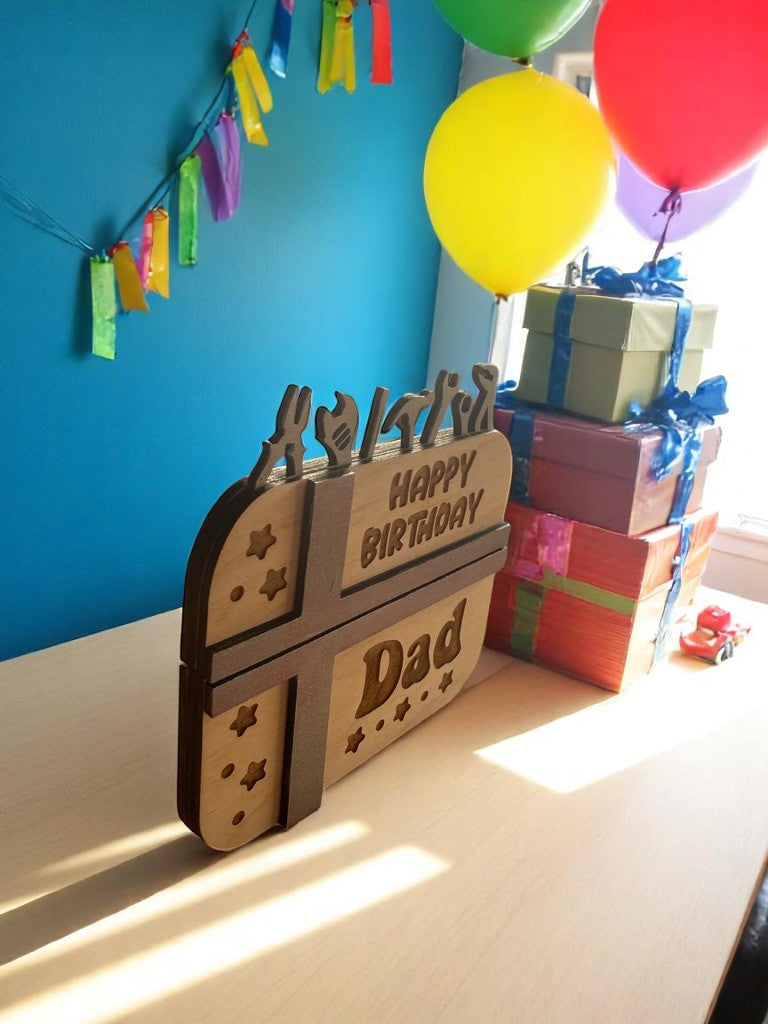 Happy Birthday Dad Gift Card Holder | Handmade Birthday Keepsake for Dad