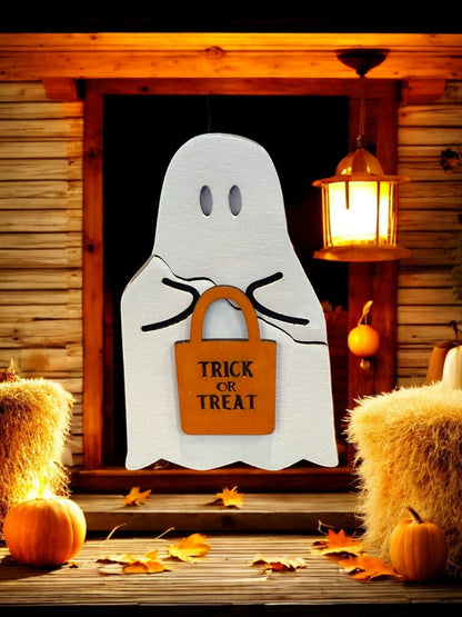 Halloween Ghost Gift Card Holder – Trick or Treat Wooden Gift Card Holder