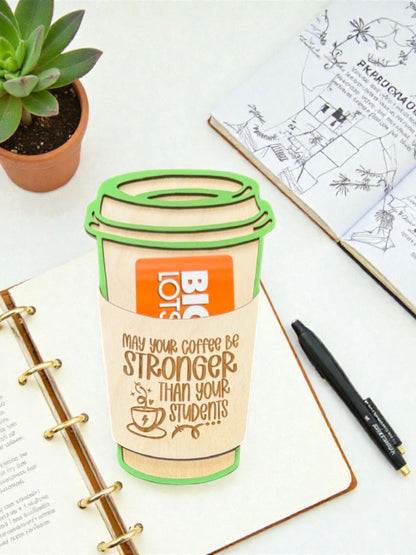Teacher Coffee Cup Gift Card Holder – Personalized Teacher Gift – Latte Cup Teacher Appreciation Gift – End of Year Teacher Gift