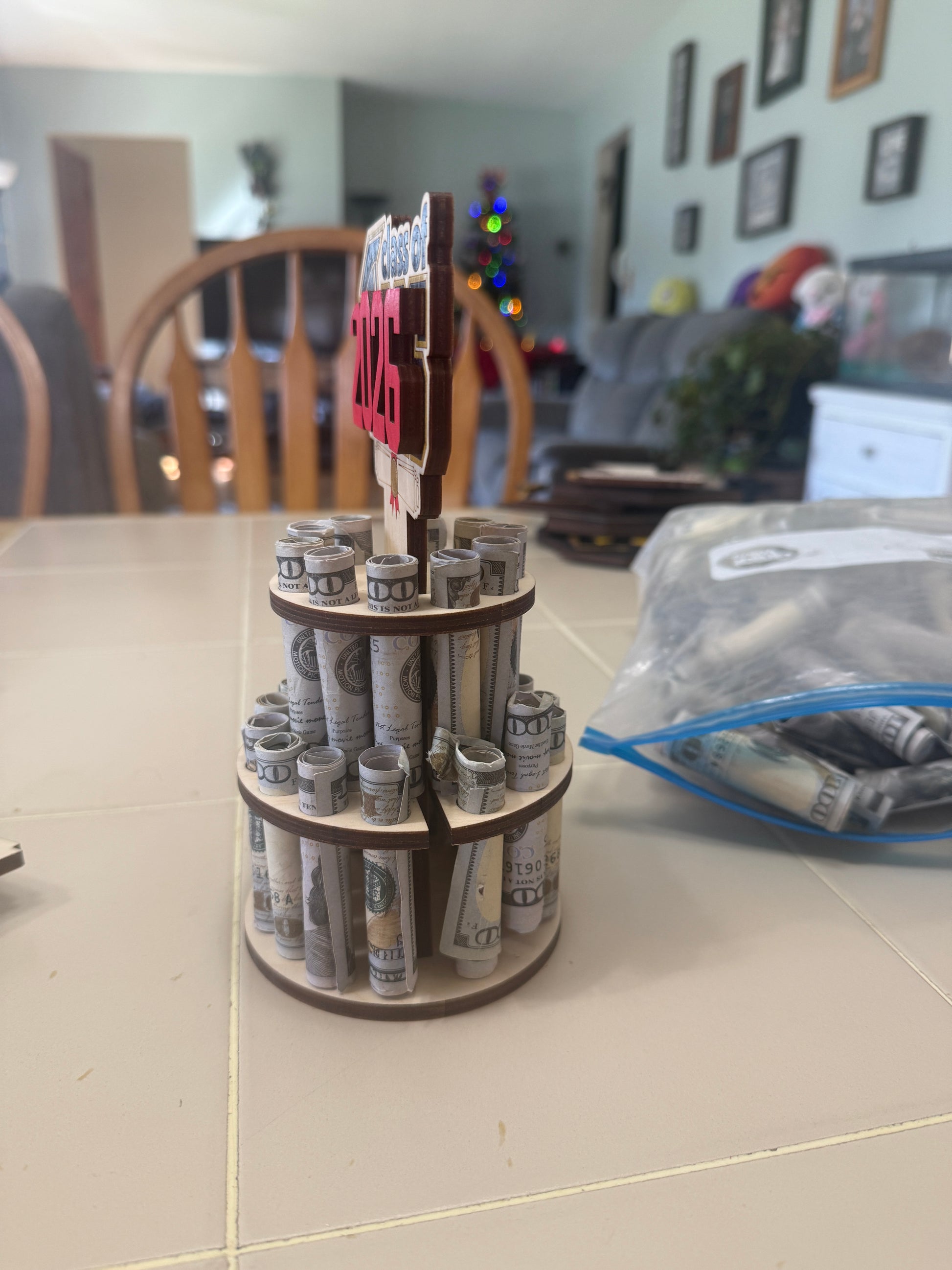 Graduation Money Tree Gift – 2 Tier Cash Holder – A's Creative Treasure