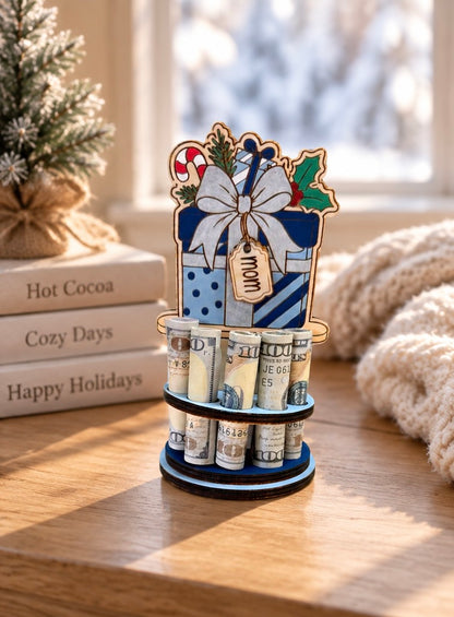 Personalized Gift Box Money Tree | Christmas Cash Gift for Mom | Handmade Wood