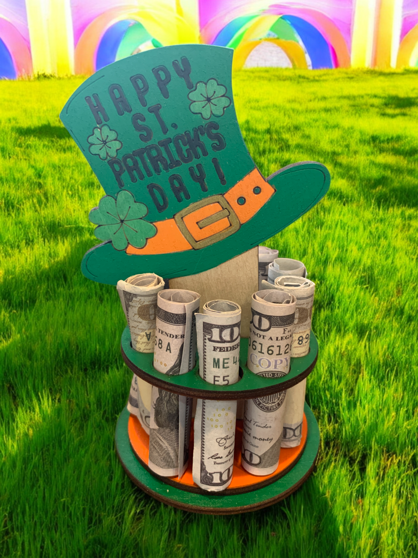 St. Patrick’s Day Money Tree – Wooden Cash Gift Display