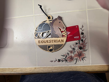 Personalized Sports Medallion Gift Card Holder | Hand Painted 3D Wood Sport Medal | Handcrafted