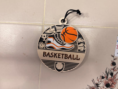 Personalized Sports Medallion Gift Card Holder | Hand Painted 3D Wood Sport Medal | Handcrafted