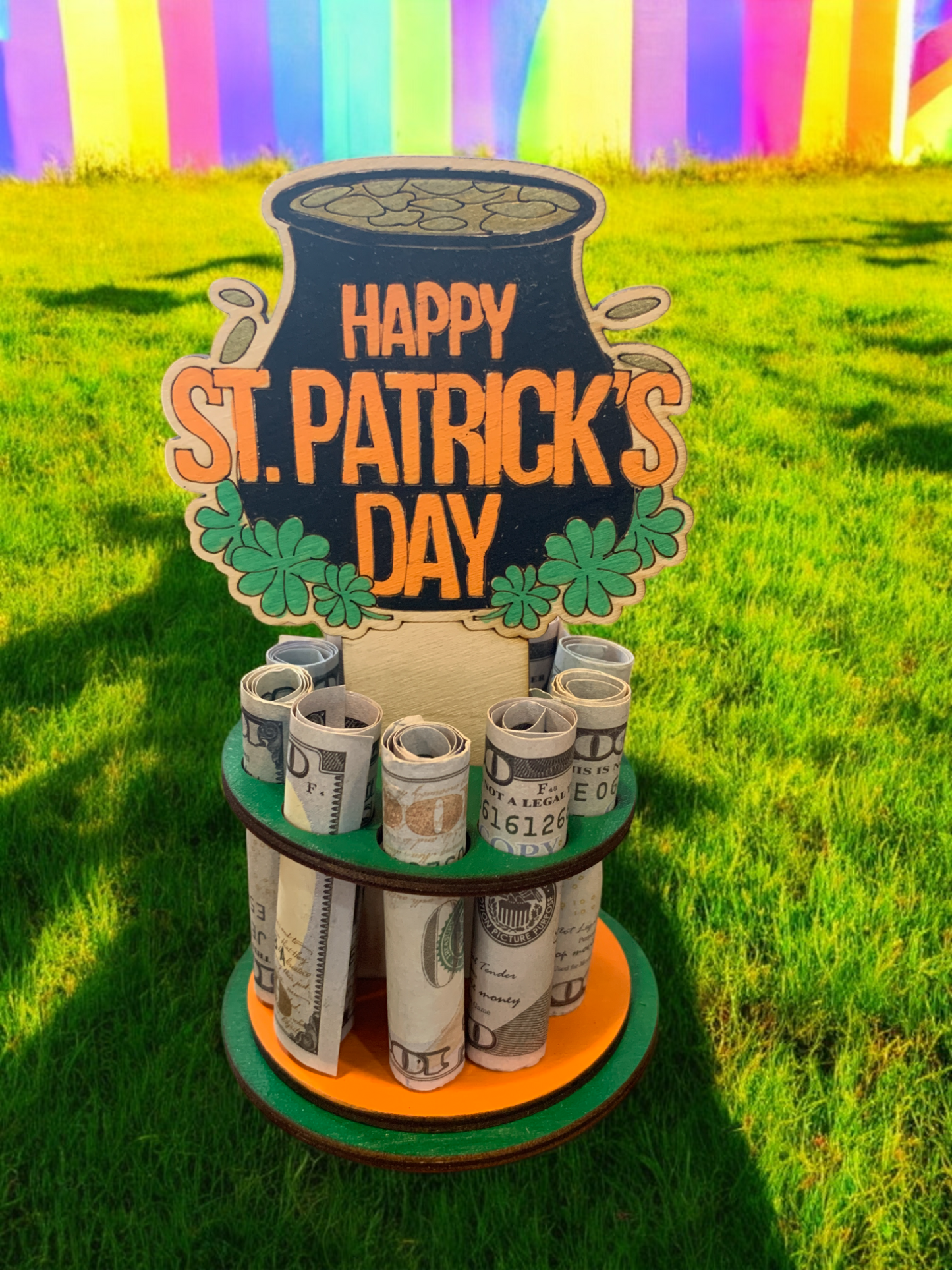St. Patrick’s Day Money Tree – Wooden Cash Gift Display