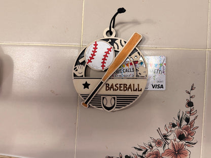 Personalized Sports Medallion Gift Card Holder | Hand Painted 3D Wood Sport Medal | Handcrafted