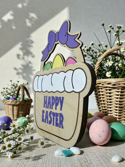 Easter Basket Gift Card Holder – Wooden Pocket Style Easter Gift Card Holder