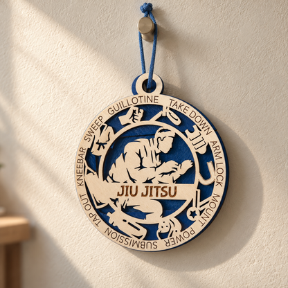 Jiu Jitsu Gift Card Holder | Personalized Wood Jiu Jitsu Medallion | Handcrafted