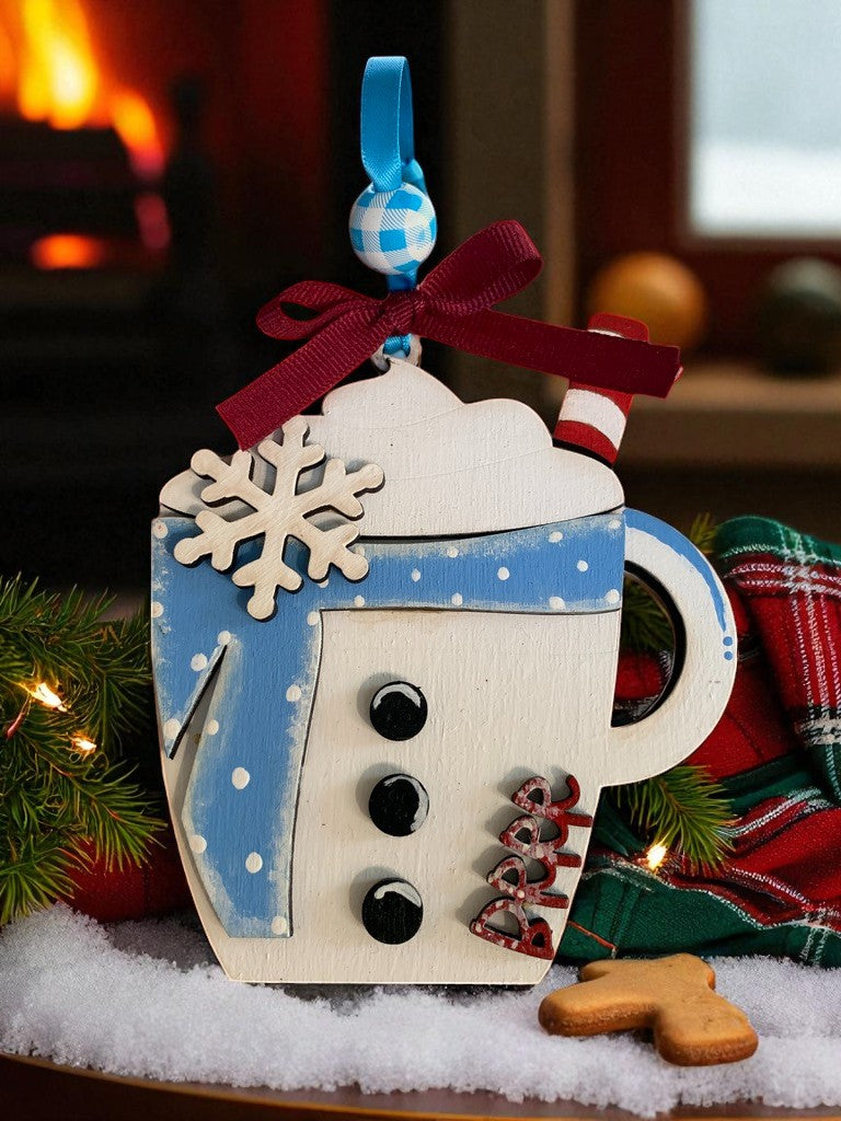 Winter Mug Gift Card Holders – Snowman & Penguin Christmas Ornaments