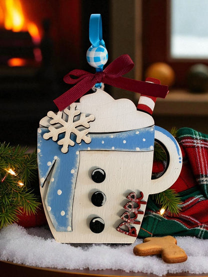 Winter Mug Gift Card Holders – Snowman & Penguin Christmas Ornaments