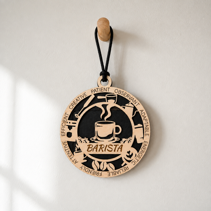 Barista Gift Card Holder | Coffee Lover Gift | Handmade Wood
