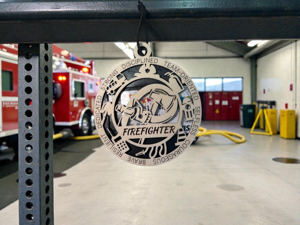 Personalized Firefighter Gift Card Holder | Firefighter Gift | Handmade Wood
