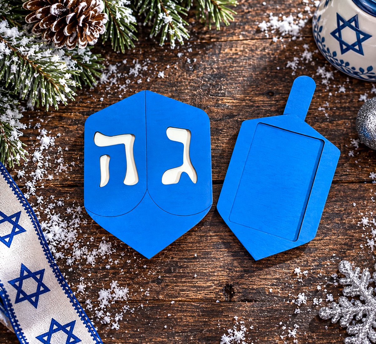 Dreidel Gift Card Holder | Wood Dreidel with Hidden Gift Card | Handcrafted Hanukkah