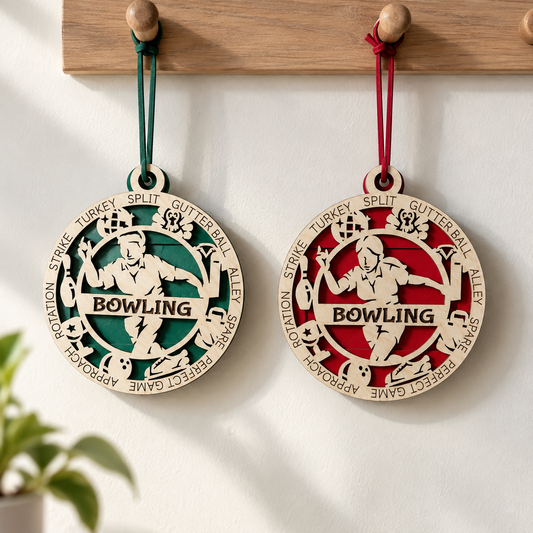 Bowling Gift Card Holder | Personalized Wood Medallion | Handcrafted