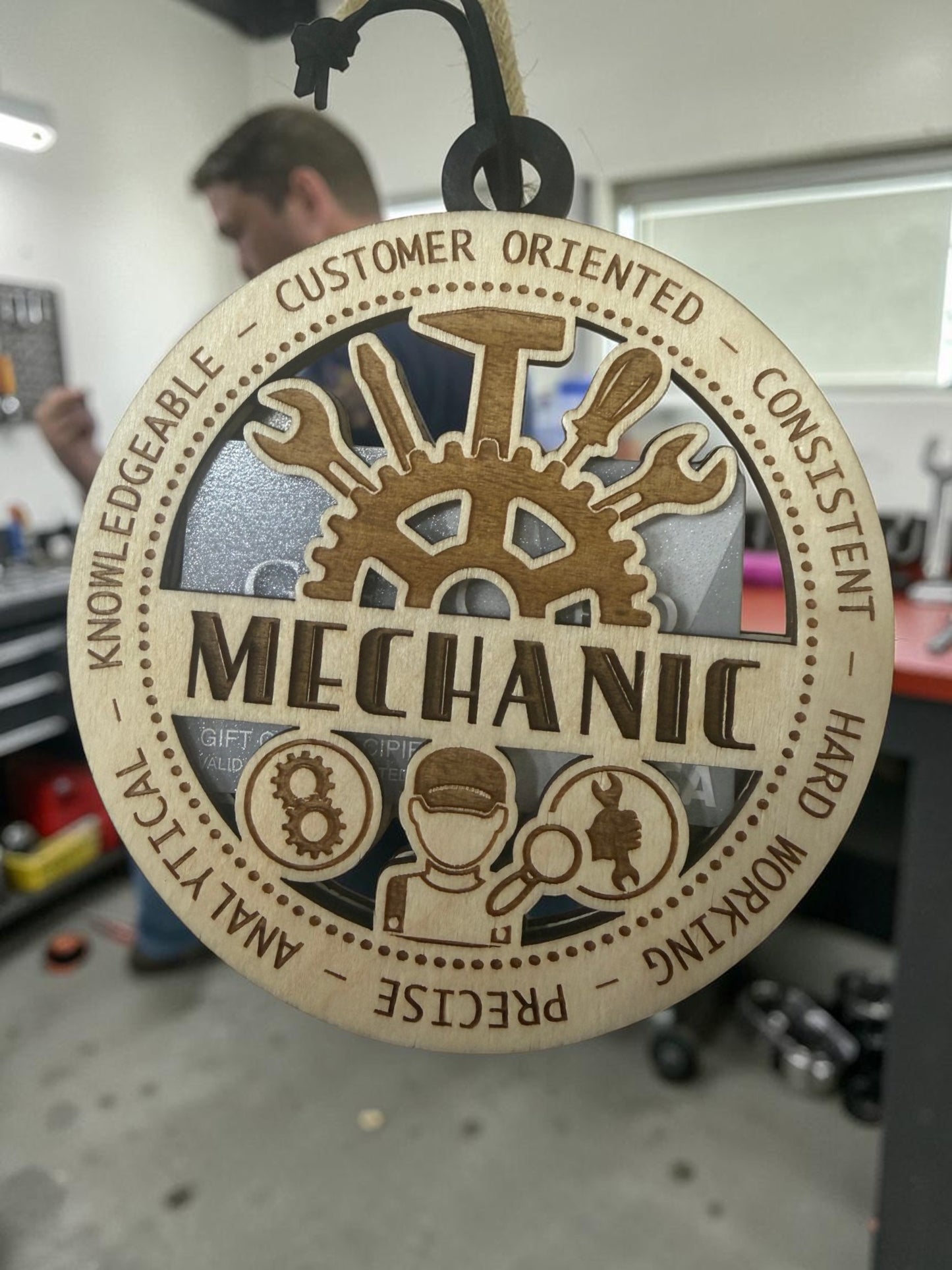 Mechanic Gift Card Holder | Personalized Mechanic Medallion