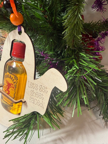 Ghost Mini Liquor Bottle Holder | Halloween Gift | Handmade Wood Ornament