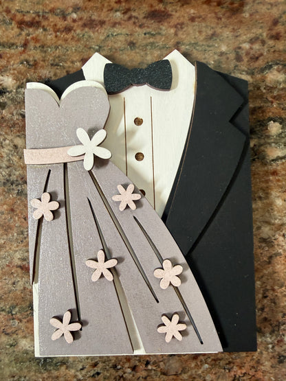 Bride & Groom Gift Card Holder | Wedding Gift | Handmade Wood