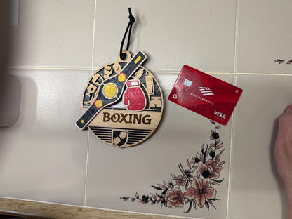 Personalized Sports Medallion Gift Card Holder | Hand Painted 3D Wood Sport Medal | Handcrafted