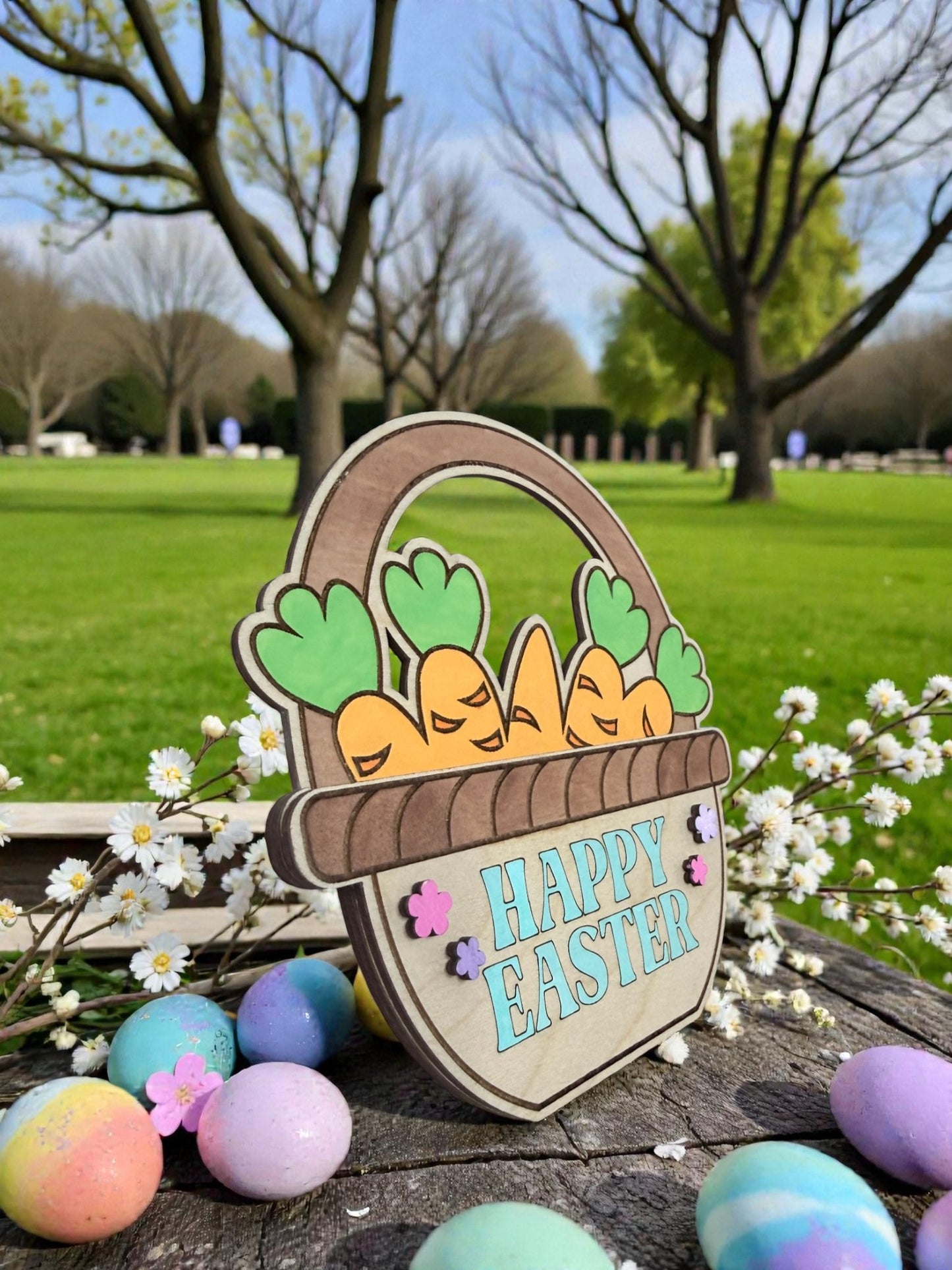 Easter Basket Gift Card Holder – Wooden Happy Easter Gift Card Holder