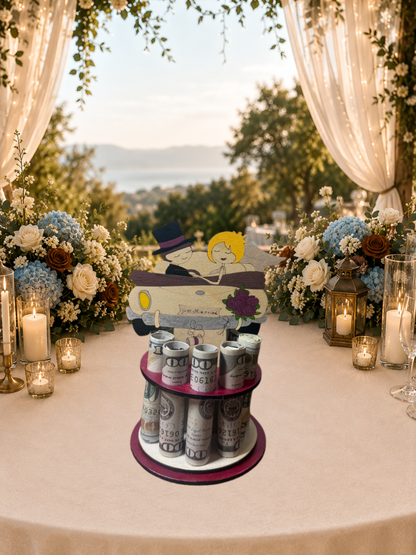 Just Married Car Money Tree | Wedding Cash Gift | Handmade Wood