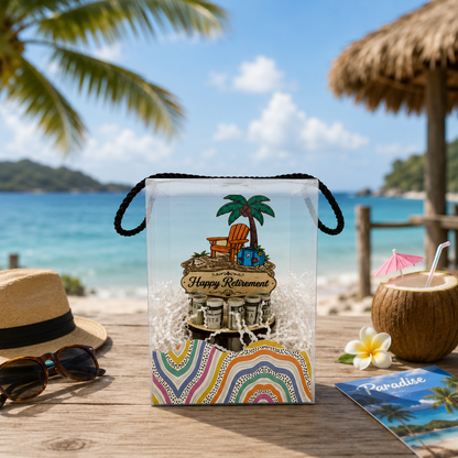 Beach Retirement Money Tree | Tropical Gift | Personalized | Handmade Wood