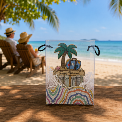 Palm Tree Money Tree | Retirement Travel Gift | Personalized | Handmade Wood