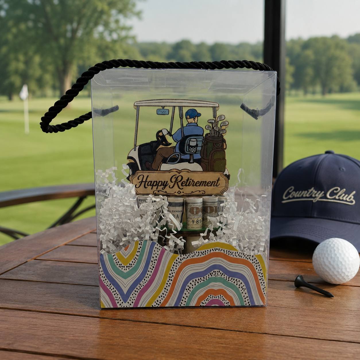 Golf Cart Money Tree | Retirement Gift | Personalized | Handmade Wood