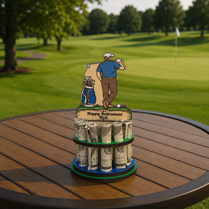Golf Money Tree | Retirement Gift | Personalized | Handmade Wood