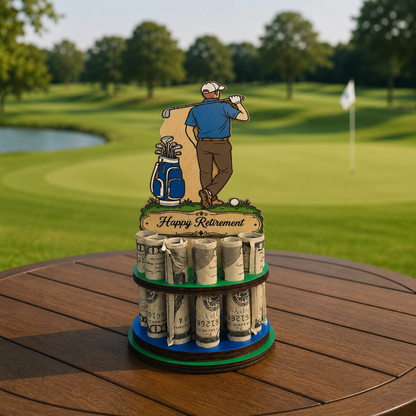 Golf Money Tree | Retirement Gift | Personalized | Handmade Wood