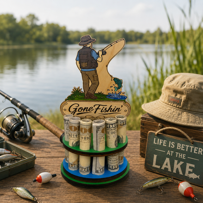 Fishing Money Tree | Retirement Gift | Personalized | Handmade Wood
