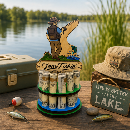Fishing Money Tree | Retirement Gift | Personalized | Handmade Wood