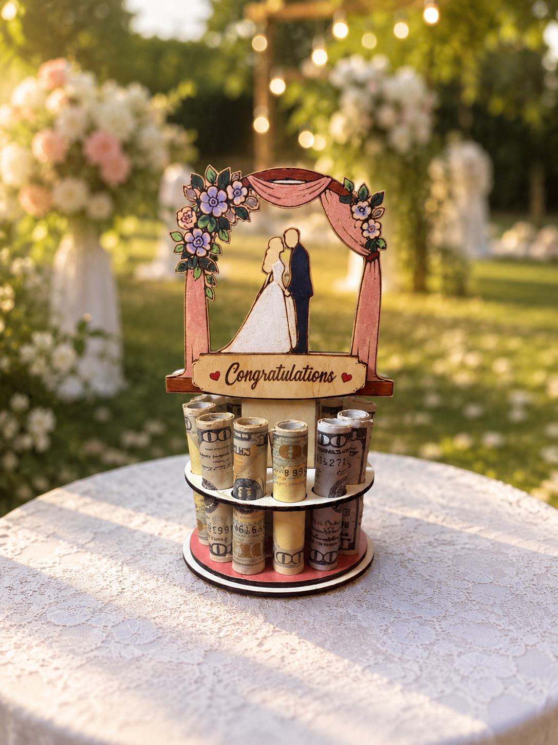 Wedding Arch Money Tree | Personalized Cash Gift | Handmade Wood