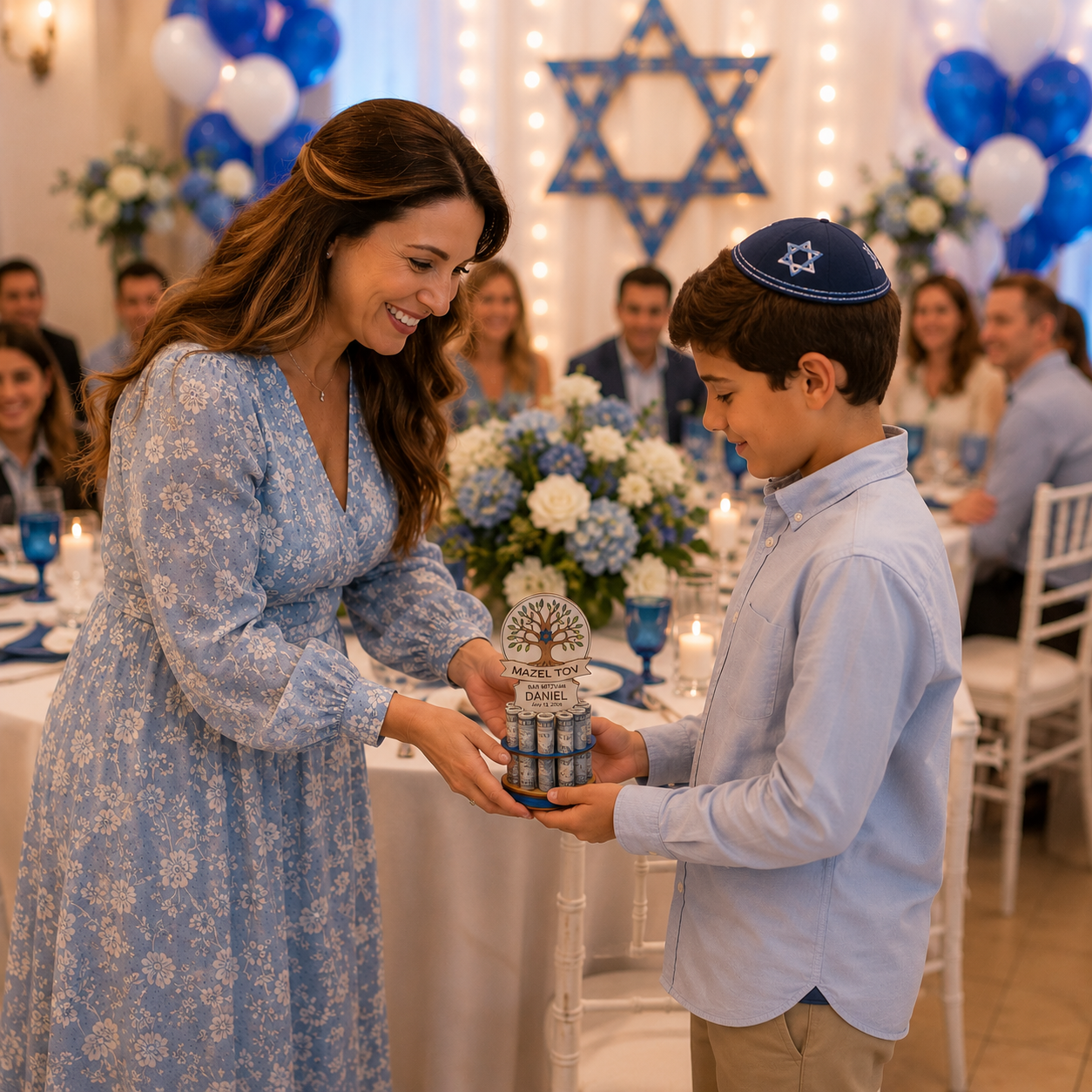 Tree of Life Bar & Bat Mitzvah Money Tree | Personalized Cash Gift | Premium Handmade Wood