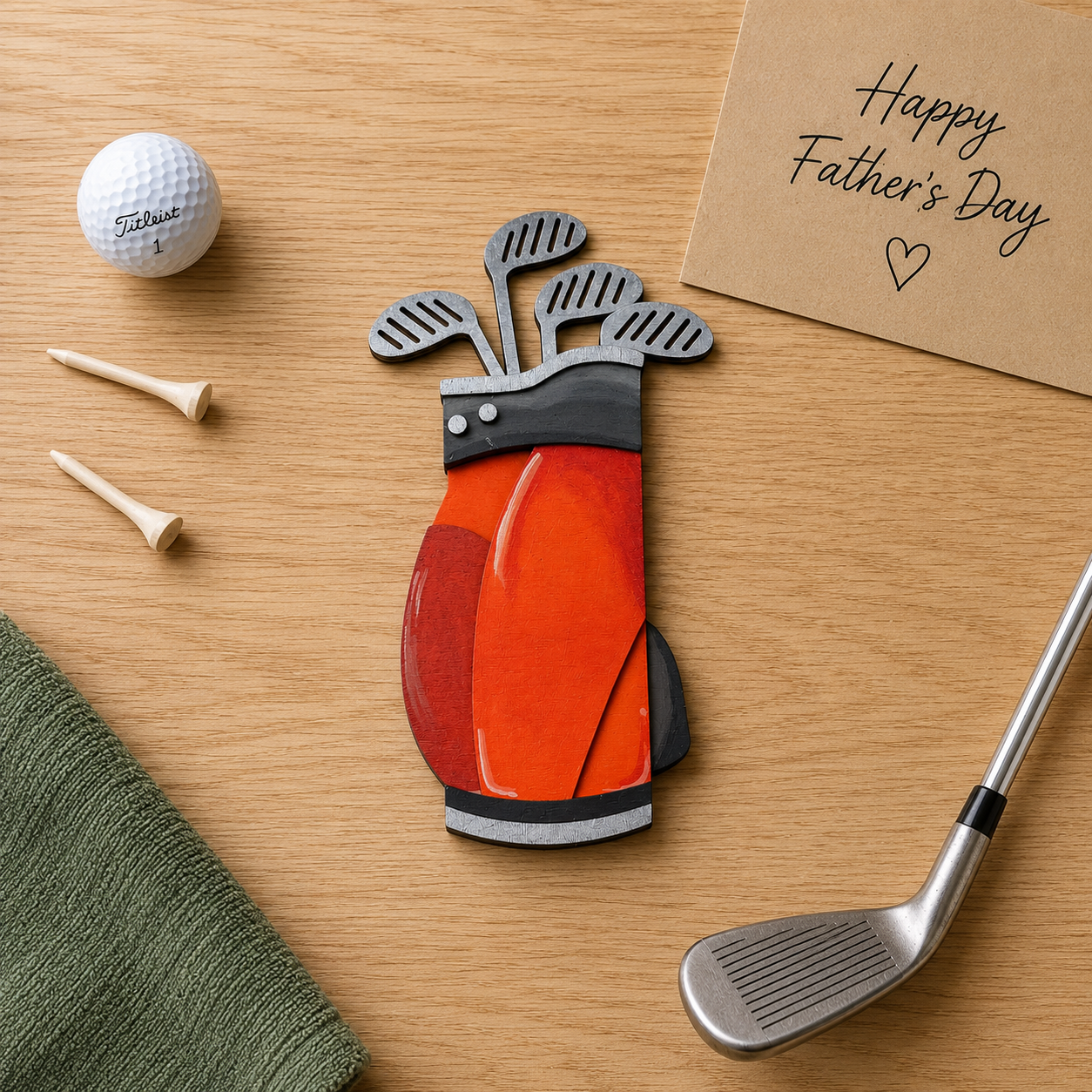 Golf Bag Gift Card Holder | Father's Day Gift | Handmade Wood