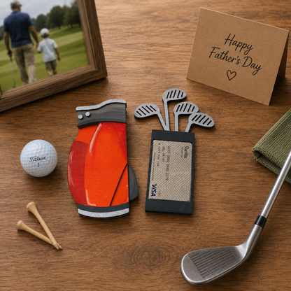Golf Bag Gift Card Holder | Father's Day Gift | Handmade Wood