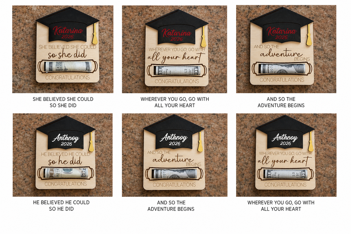 Graduation Money Holder – Personalized Cash Gift with Name & Date