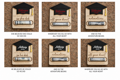 Graduation Money Holder – Personalized Cash Gift with Name & Date