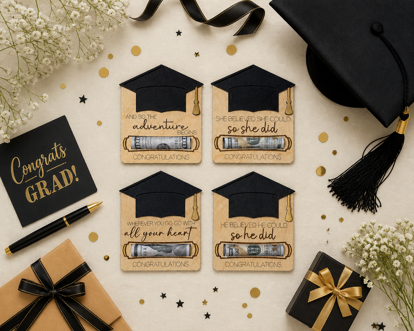 Graduation Money Holder – Personalized Cash Gift with Name & Date