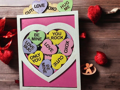 Valentine Gift Card Holder – Sliding Wooden Heart Design