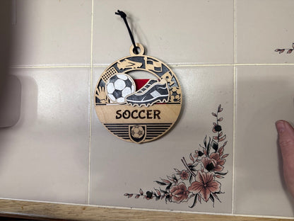 Personalized Sports Medallion Gift Card Holder | Hand Painted 3D Wood Sport Medal | Handcrafted