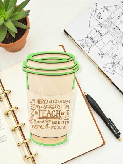 Teacher Coffee Cup Gift Card Holder – Personalized Teacher Gift – Latte Cup Teacher Appreciation Gift – End of Year Teacher Gift