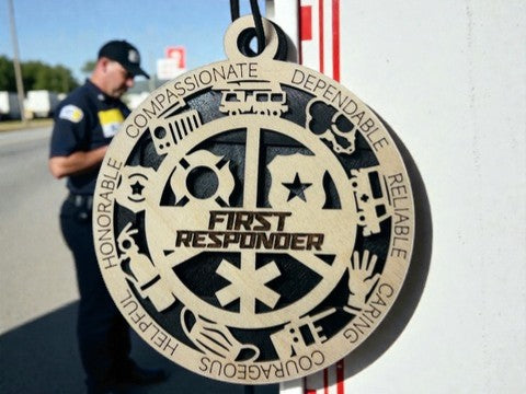 First Responder Gift Card Holder | Personalized First Responder Appreciation Medallion
