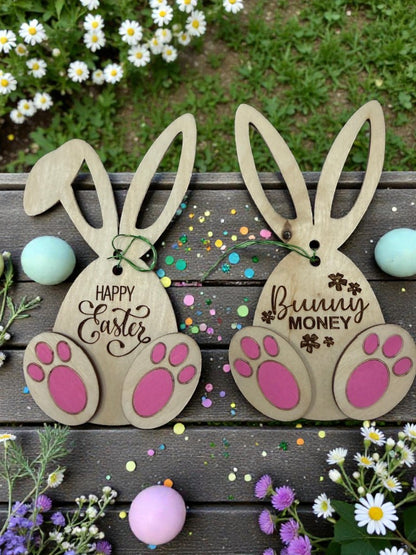Bunny Money Holder – Easter Cash Gift Holder with Personalization Option