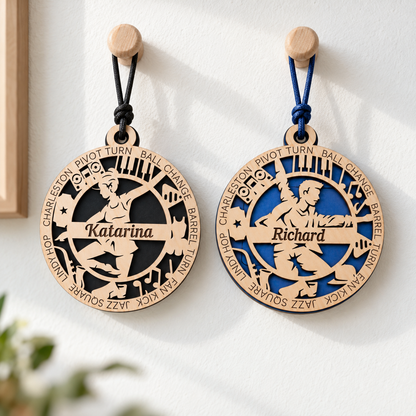 Jazz Dance Medallion Gift Card Holder | Personalized Wood Jazz Medal | Handcrafted