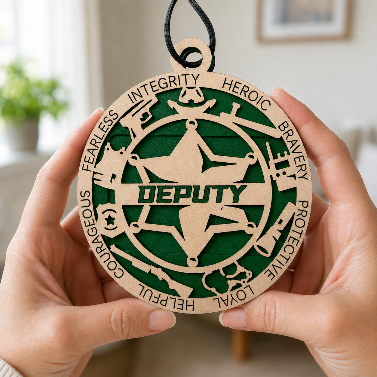 Personalized Deputy Gift Card Holder | Sheriff Deputy Gift | Handmade Wood