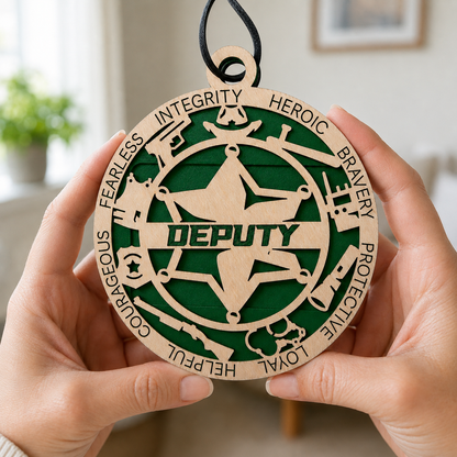 Personalized Deputy Gift Card Holder | Sheriff Deputy Gift | Handmade Wood