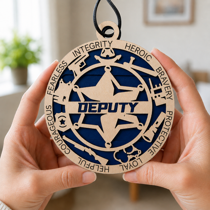 Personalized Deputy Gift Card Holder | Sheriff Deputy Gift | Handmade Wood
