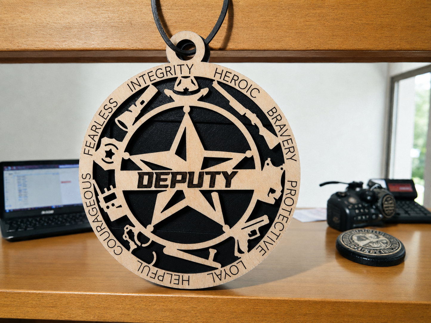 Personalized Deputy Gift Card Holder | Sheriff Deputy Gift | Handmade Wood